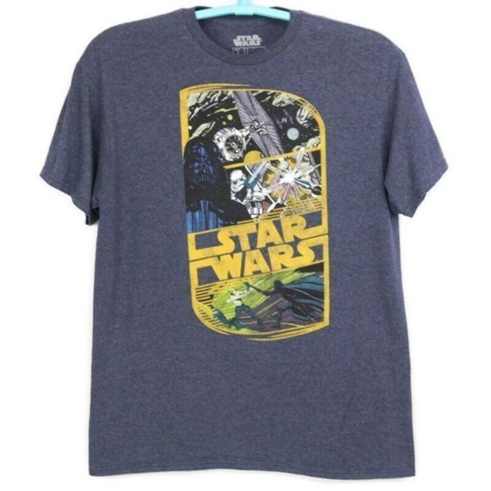 Star Wars Darth Vader T-Shirt Shirt Blue‎ L Large